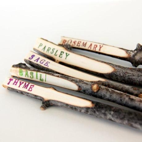 Twig Plant Markers - Rustic Garden Markers - Herb Markers - set of 5