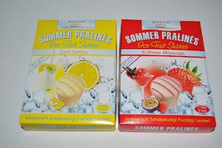 Wiebold Sommer Pralinés Ice Fruit Shakes Cool Lemon und Erdbeer Maracuja