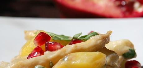 Spargel mit Mango/Granatapfel