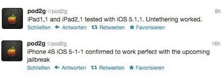 pod2g: untethered iOS 5.1.1 Jailbreak auf iPhone 4S, iPad 1 und iPad 2 gelungen