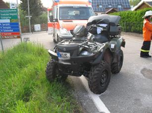 Das Quad nach dem Unfall - wieder auf den Rädern (Medium im neuen Browserfenster öffnen)