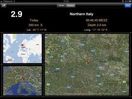 Aus aktuellem Anlass: QuakeWatch – Latest Earthquakes Info – topaktuelle Erbeben-Informationen auf iPad, iPhone