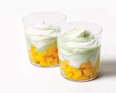 Joghurt- & Matcha-Swirl mit Mango