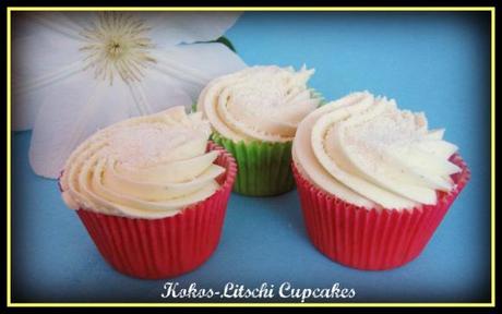 Kokos-Litschi Cupcakes