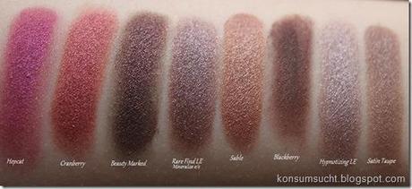 hepcat, cranberry, beauty marked, rare find, sable, blackberry, hypnotizing, satin taupe