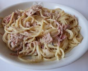 Hunger? Einfach & lecker, Spaghetti mit Thunfisch- Sahnesauce