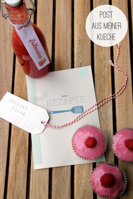 Erdbeersirup und Himbeer-Cupcakes