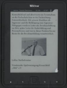 Pyrus e-Reader mit einer Biographie des VWM Verlag