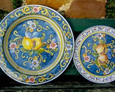 Teller und Blumenkasten