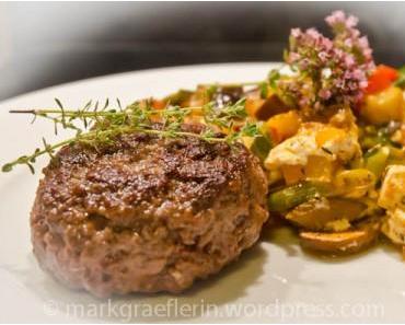 Wochenrückblick 3: Mediterraner Beef-Burger mit buntem Sommergemüse