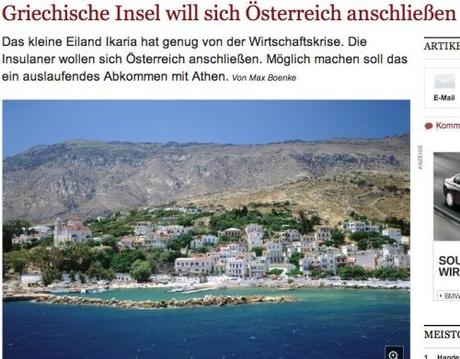 Welt.de Artikel “Griechische Insel will sich Österreich anschliessen”.