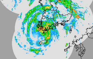 Tropischer Sturm KHANUN kommt in Südkorea an, Khanun, Korea, aktuell, Radar Doppler Radar, Taifunsaison 2012, Juli, 2012,