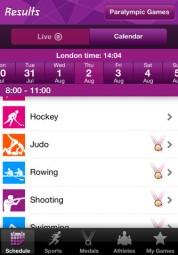 London 2012: Official Results App des Organisationskomitees