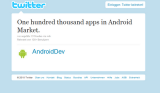Android Market jetzt mit 100.000 Apps.