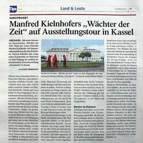 Manfred Kielnhofer´s Waechter der Zeit auf Ausstellungstour in Kassel – Tips Linz Zeitung