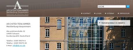 Website der Architektenkammer Mecklenburg-Vorpommern