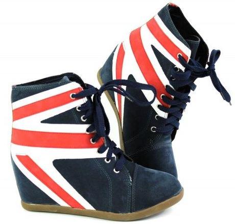 Wedge Sneakers mit Union Jack Muster