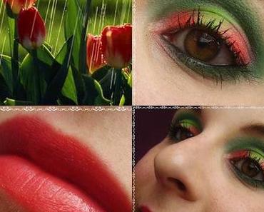 Augen Make-Up "Rote Tulpen"