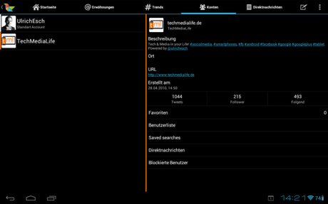 Twidere für Android: Twitter-Client mit Tablet-Optimierung