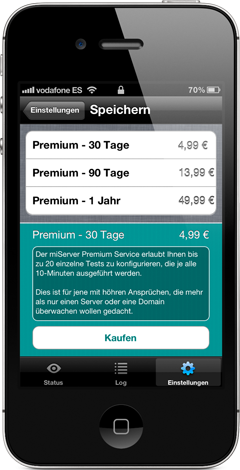 miServer – Überwachungstool auf dem iPhone für Ihren Online-Auftritt