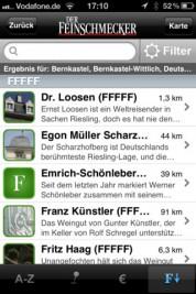 Winzer & Weine Deutschland – DER FEINSCHMECKER Guide 2012 für das iPhone