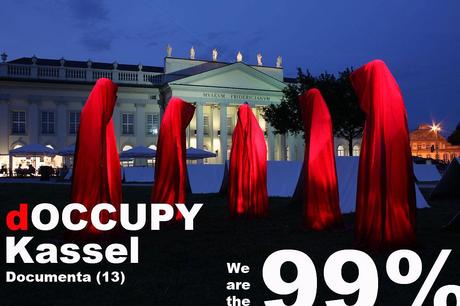 Occupy Kassel documenta – We are the 99% wehrt euch, mehr Demokratie, defends you, more democracy – Time guards Manfred Kielnhofer