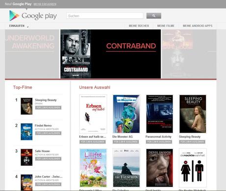 Google Play Deutschland startet Movies für Android – Play Store 3.8.15 Update bringt Geschenkkarten und Wunschlisten