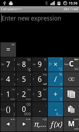 Kostenloser Taschenrechner für Android mit allen wichtigen Funktionen und noch viel mehr: Calculator++