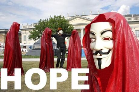 Hope occupy Kassel Documenta show, Time guards art sculpture Manfred Kielnhofer