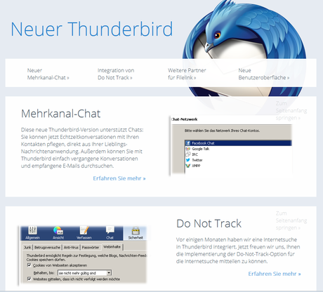 Thunderbird 15 mit neuen Features erschienen
