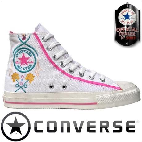 Converse Chucks All Star Schuhe Flower Stickerei 5Y736 Weiß