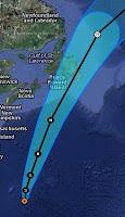 Tropensturm LESLIE bei Bermuda trifft wahrscheinlich als Hurrikan auf Neufundland, Leslie, aktuell, Bermudas, Satellitenbild Satellitenbilder, Radar Doppler Radar, Neufundland, Vorhersage Forecast Prognose, Atlantische Hurrikansaison, Hurrikansaison 2012, September, 2012, 