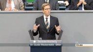 Außenminister Westerwelle benutzt gern das Wort Abrüstung