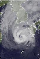 Taifun SANBA zieht weiter nach Korea