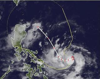 Tropensturm JELAWAT (LAWIN) bei den Philippinen ist fast schon ein Taifun