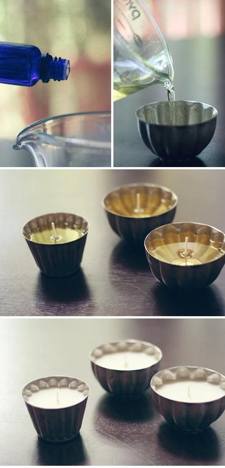 DIY vintage tin candles