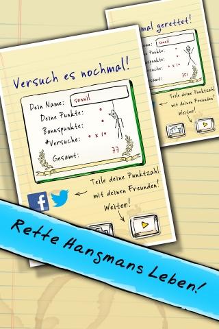 Galgenmännchen – Hangman Hero mit cooler Kritzelgrafik und verschiedenen Wortpaketen