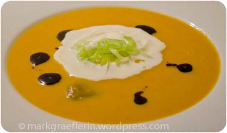 Samstagseintopf: Kürbis-Marroni-Suppe mit Lauch