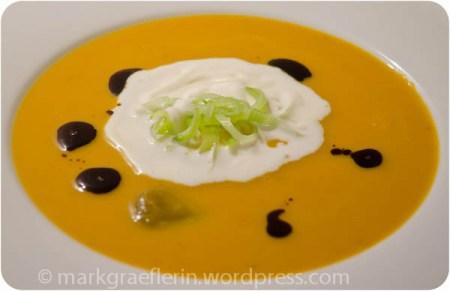 Samstagseintopf: Kürbis-Marroni-Suppe mit Lauch