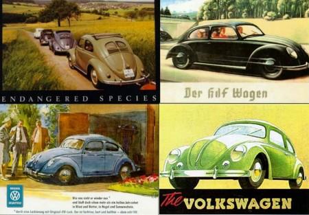 alte VW Postkarten Werbung