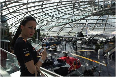 Red Bull Racing - Hangar 7 - Visiting Salzburg - The Red Bull - Flying Bulls Exhibition - Overview with helicopter below