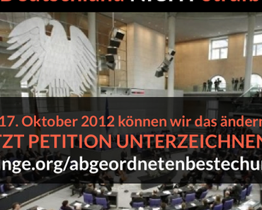 Abgeordnetenbestechung verhindern – Nächste Woche ist es soweit!