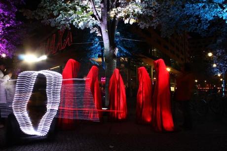 Festival of Lights Berlin – The Light is on – Time guards by Manfred Kielnhofer mystical contemporary art sculpture
