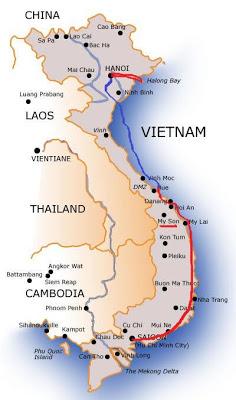 Unsere Route durch Vietnam