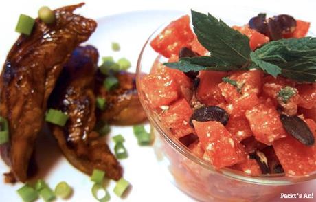 Wassermelonensalat mit Feta und Minze