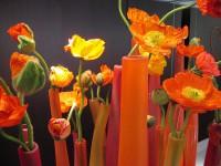 Bunte Vasen mit Blüten als Dekoartikel