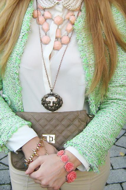 Saturday to go: studded collar and green boxy jacket