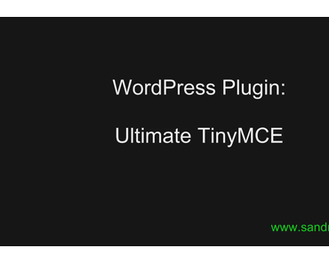 WordPress Plugin: Ultimate TinyMCE