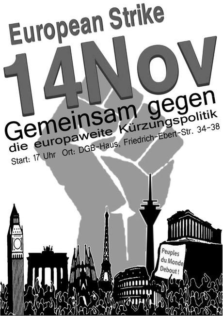 Demo am 14.11.2012 in Düsseldorf & anderen Städten: Gemeinsam gegen die europaweite Kürzungspolitik