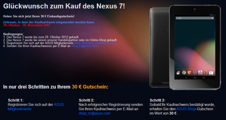 Nexus 7: Kein Gutschein wenn ihr euer Nexus 7 aus dem Play Store habt